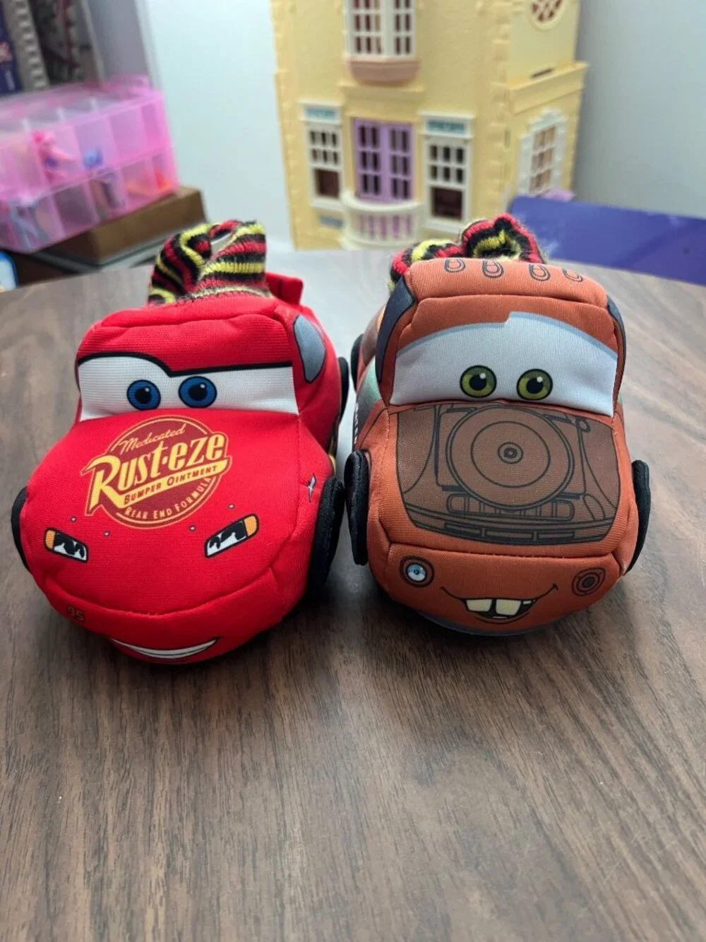 Disney Pixar Cars Slipper LOT & Reversible Lightning McQueen 2-in-1 Plush Toy